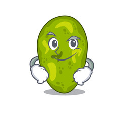 A mascot design of cyanobacteria having confident gesture