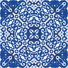 Ethnic ceramic tile in portuguese azulejo.