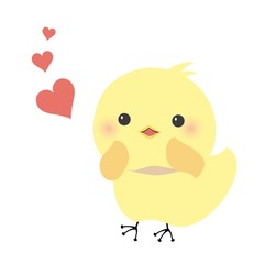 喜ぶヒヨコのイラスト