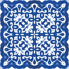 Portuguese ornamental azulejo ceramic.