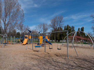 Empty Children's Playground Photographed During Pandemic of Corona virus