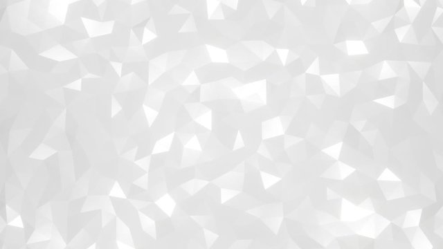 White crystal triangle polygon surface loop glitter luxury design background.