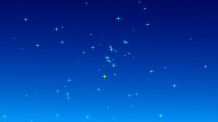 Christmas colorful starry on blue gradient background.