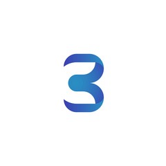 Logo B and C in blue color. Vector design logo template.