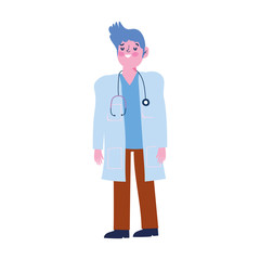 male doctor professional medical character with stethoscope