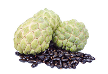 Fototapeta premium Custard Apple lub Sugar Apple na białym tle