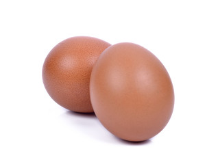 two eggs are isolated on a white background