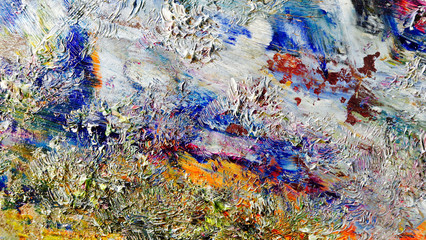 Colorful abstract background wallpaper. Modern motif visual art.  Mixtures of oil paint. Trendy...