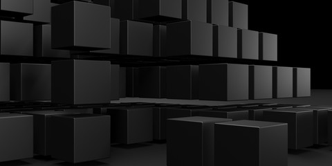 Abstract Dark Cubes Futuristic Design Background