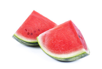 Sliced ripe watermelon isolated on white background