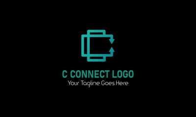 Connection logo template. Abstract double C logo. Double C icon. Connection of the two letters. Minimal logo design.  Business logo template. 