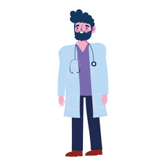 male doctor professional medical character with stethoscope
