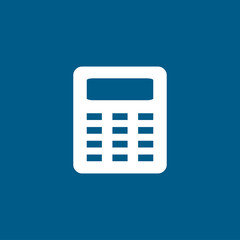 Calculator Icon On Blue Background. Blue Flat Style Vector Illustration