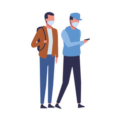 men using face masks for covid19