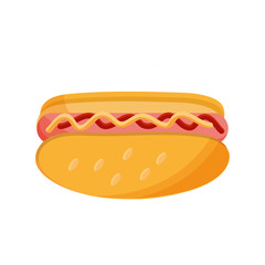 hot dog restaurant menu fast food flat style icon