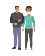 interracial couple sick with covid19 symptoms