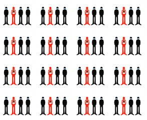 The  seamless pattern design in spread of the coronary virus covid-19 in the spread of the contagious virus from person to person without wearing a mask to protect their own health.