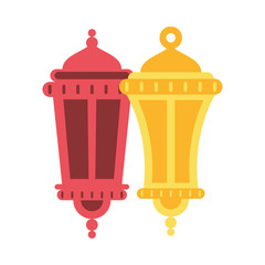 ramadan kareem lamps decorative icons