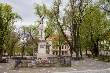 Fototapeta premium Statue of Ludovit Stur on the square in Levoca