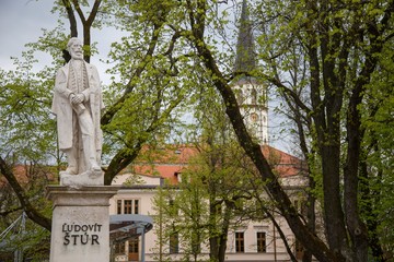 Statue of Ludovit Stur on the square in Levoca