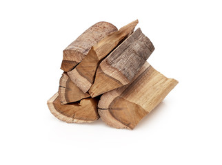 Pile of firewood isolated on a white background