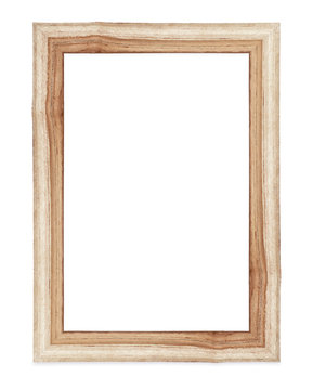 Old wooden frame isolated on a white background