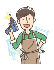 DIY　男性　装飾あり　ホームセンターなどに