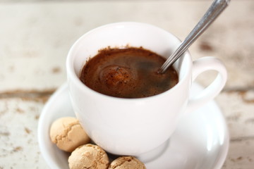 Amaretti biscuits and coffee cup