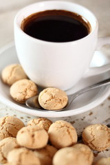Amaretti biscuits and coffee cup