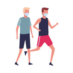 men using face masks for covid19