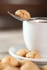 Amaretti biscuits and coffee cup