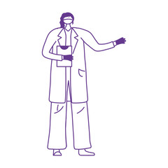 Obraz premium female doctor with medical mask and report staff hospital