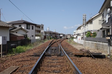 Fototapeta na wymiar 日本の岡山の線路の風景