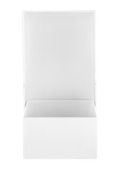 White cardboard box with open lid