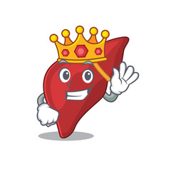 A Wise King of healthy human liver mascot design style