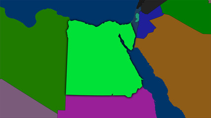 Egypt, administrative divisions - dark glow