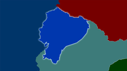 Ecuador, administrative divisions - light glow