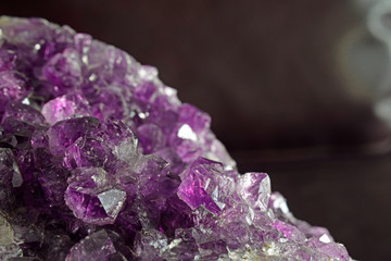 Amethyst is a beautiful colored gemstone. naturally	