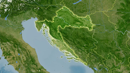 Croatia, satellite B - light glow