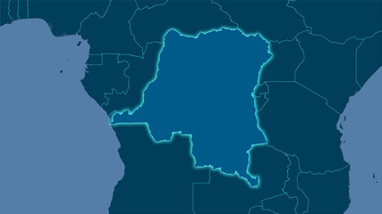 Obraz premium Congo Kinshasa, solid - light glow