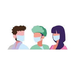professional people wearing face mask