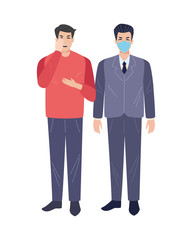 men sick with covid19 symptoms