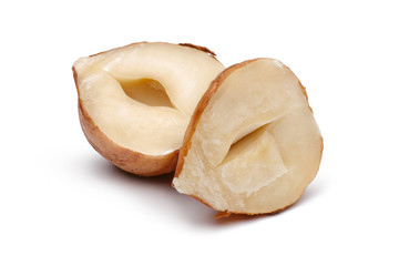 Fresh hazelnut isolated on white