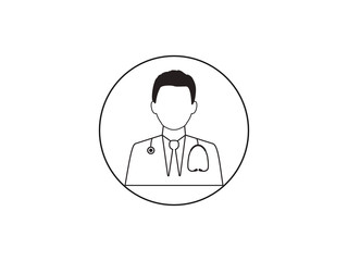 Doctor, health, medical icon. Vector illustration, flat design.