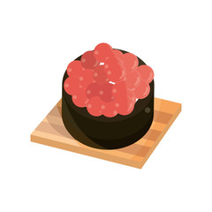 red caviar japanese diet food flat style icon
