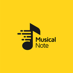 Musical note logo design vector template