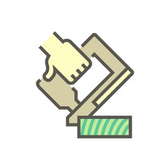 Wood floor construction and hammer vector icon design.