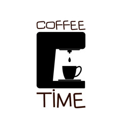 Coffee machine icon concept. Coffee time icon isolated on white background