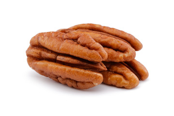 Pecan nut isolated on white