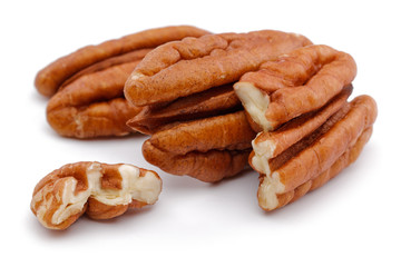 Pecan nut isolated on white